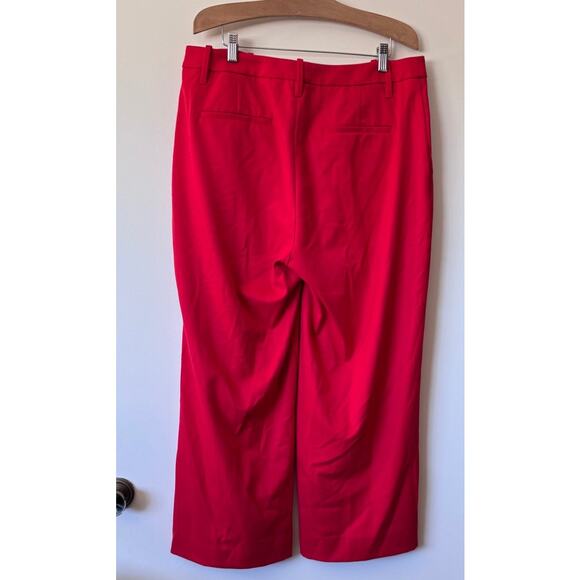 NWT Banana Republic Slim Wide-Leg Cropped Pants in Ultra Red Size 14 - Picture 3 of 4